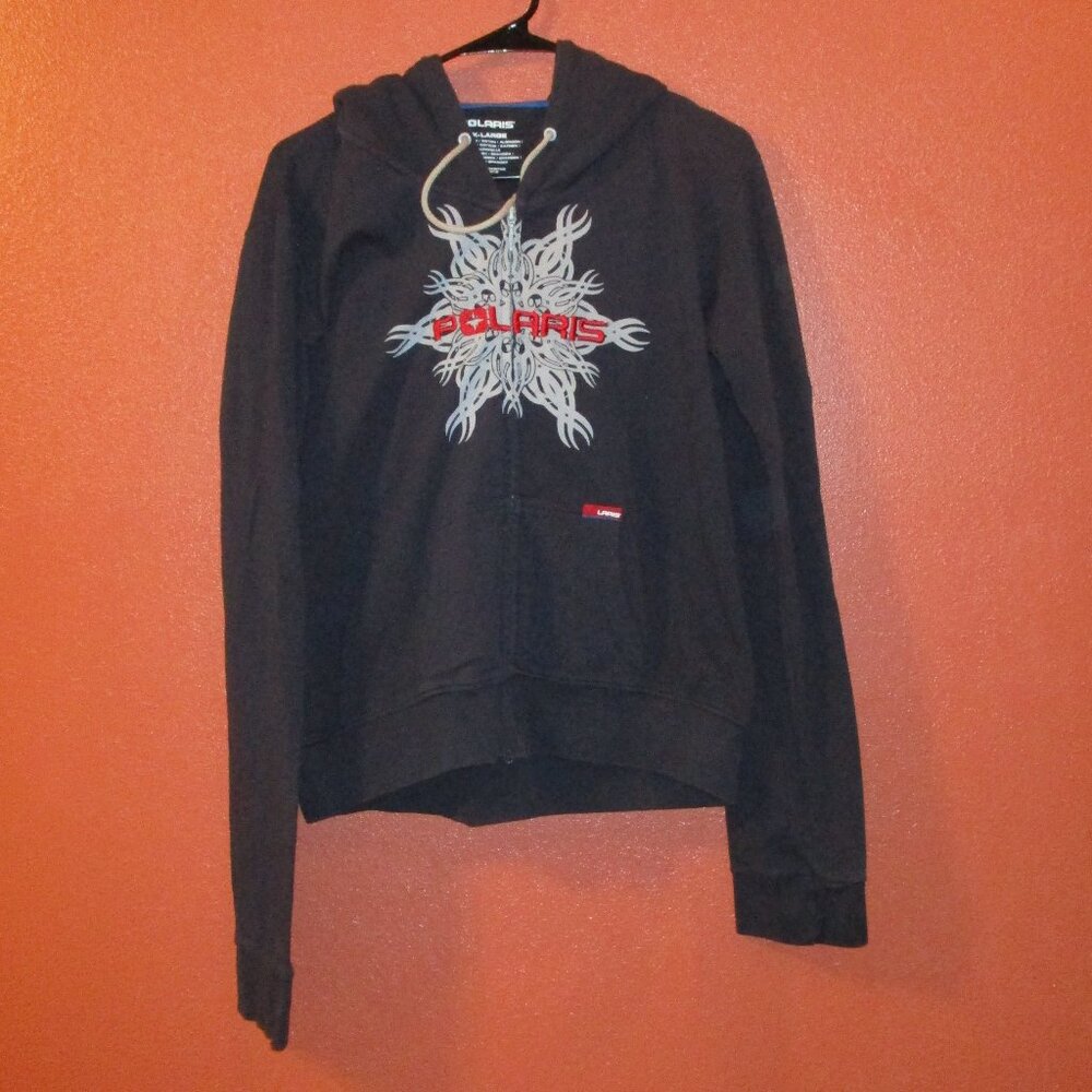 Polaris Jacket Woman X Large Black Gray Red Full Zip Outdoor Hooded Jacket